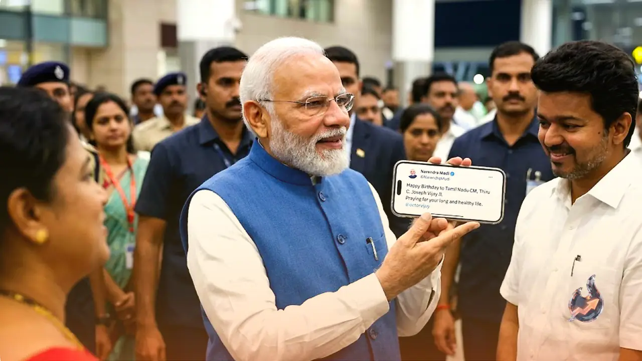 Narendra Modi Extends Birthday Wishes to Tamil Nadu Chief Minister Thiru C. Joseph Vijay on X