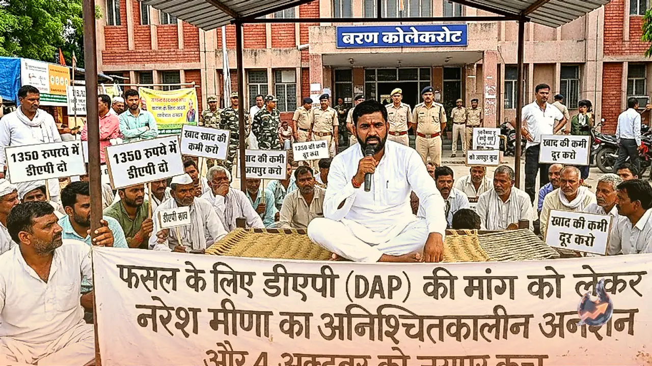 Naresh Meena Launches Hunger Strike in Baran Over Fertilizer Crisis, Challenges Pramod Jain Bhaya and Sets Jaipur March for October 4