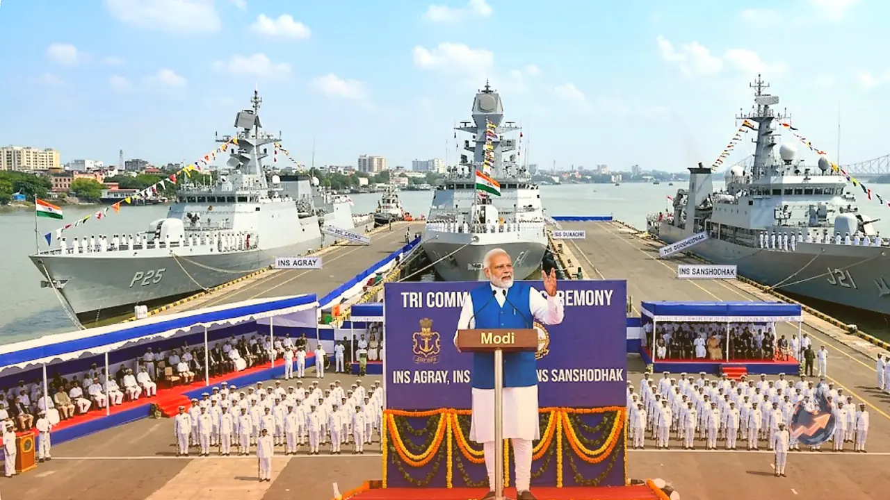 Three Warships Commissioned Together in Kolkata as Modi Calls It a Maritime Security Milestone for India