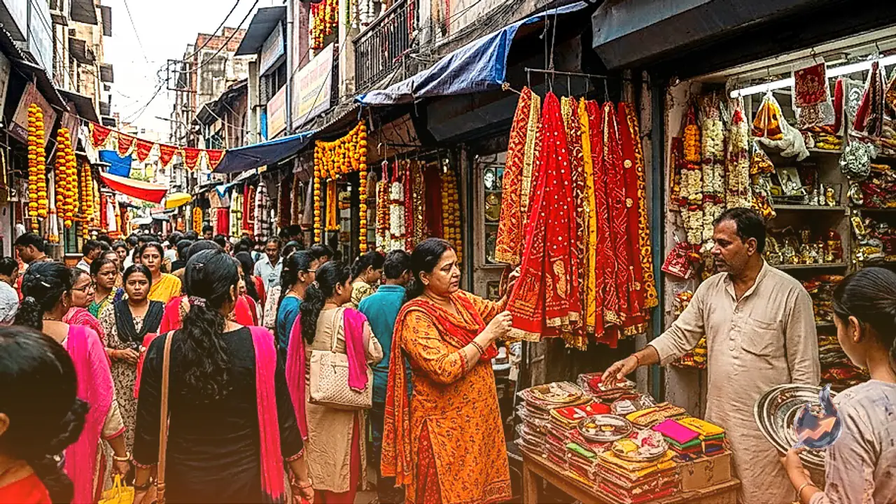 Navratri Bazaar Blossoms in Jamshedpur Bhandari गली With Chunnaris and Pooja Sets