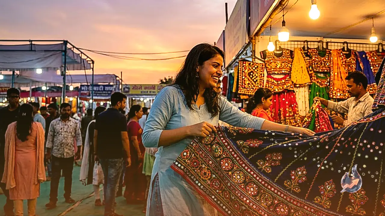 रांची के मोरहाबादी एक्सपो में नवरात्रि की धूम, ₹1500 से शुरू हो रही आकर्षक गरबा चनिया चोली की रेंज