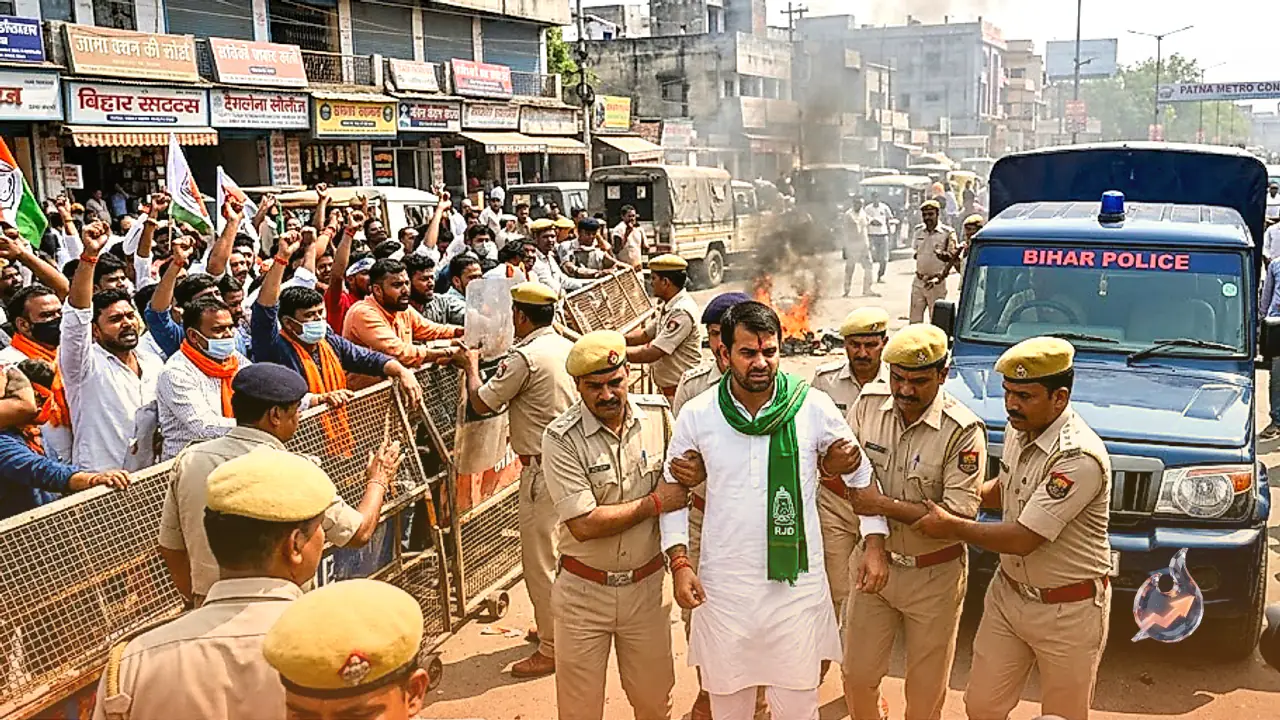 Statewide Shutdown Sparks Clashes Across Bihar Over NEET Paper Leak As Police Detain Tej Pratap Yadav