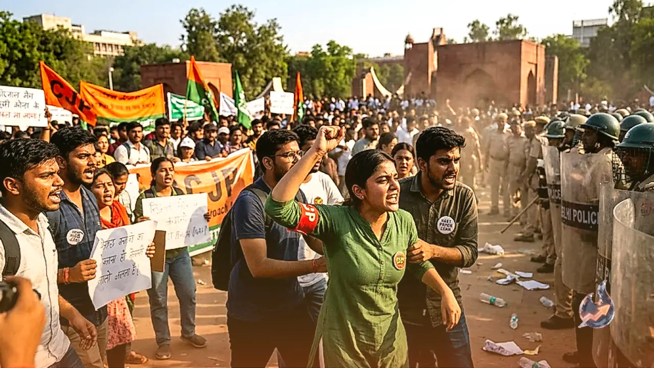 NEET Paper Leak Protests: Violence Escalates on Day 34 as Delhi University Urges Calm Among Students