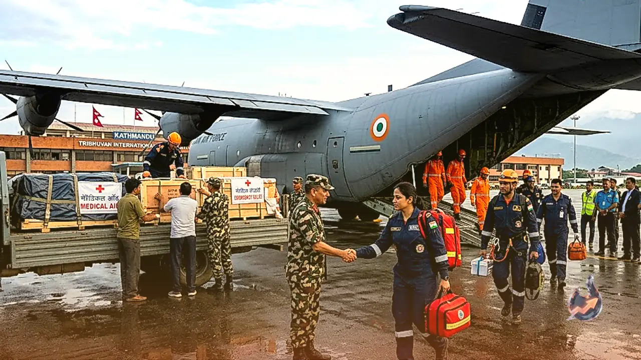 India Dispatches Third Relief Flight to Flood Hit Nepal with 11 Member Rescue and Medical Team
