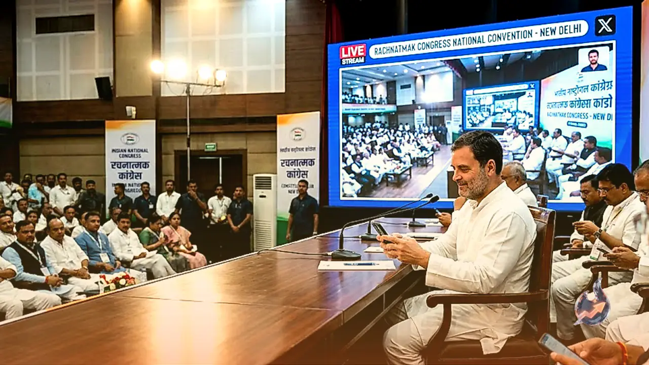 Rahul Gandhi Shares Live Stream of Rachnatmak Congress National Convention Held in New Delhi
