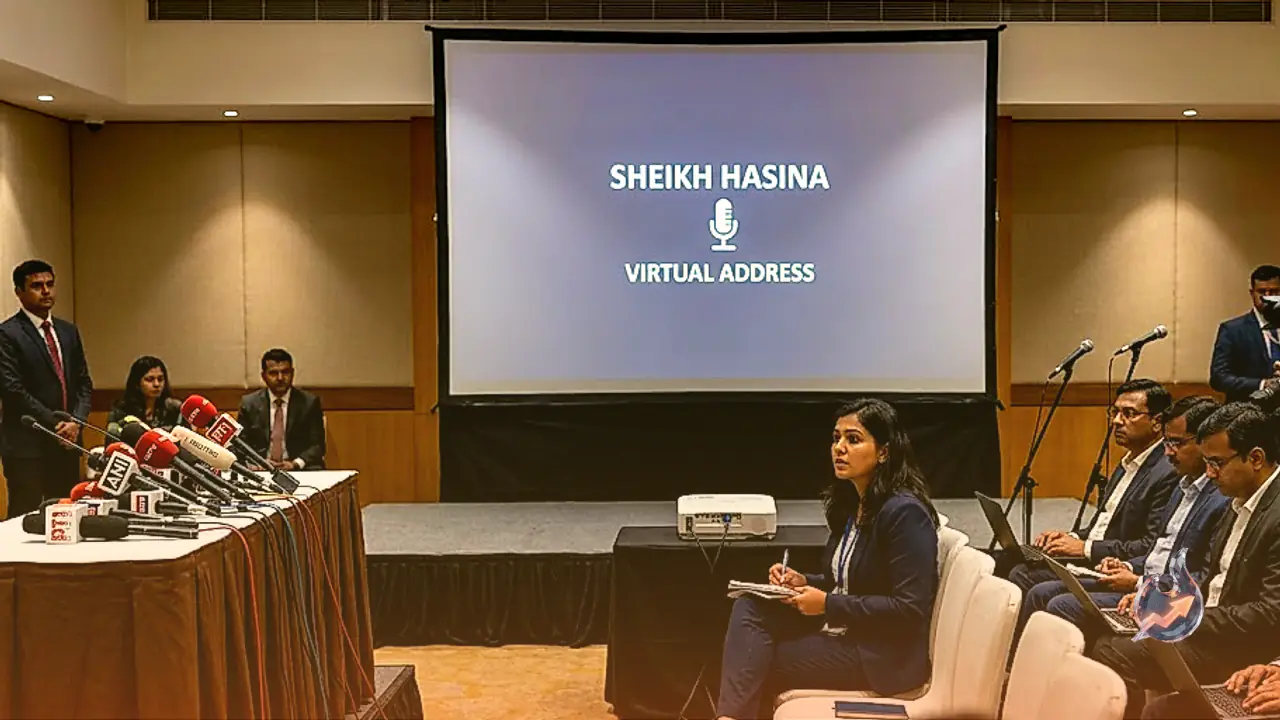 Sheikh Hasina Addresses Delhi Press Conference Virtually, Vows Bangladesh Return Without Showing Face