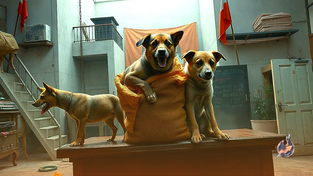 Stray Dogs Released on Municipal Officer Table in Niphad Protest