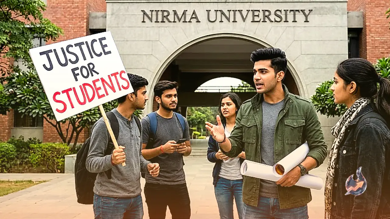 अहमदाबाद की निरमा यूनिवर्सिटी में छात्र का कॉलर पकड़ने वाले प्रोफेसर पर भड़की एनएसयूआई