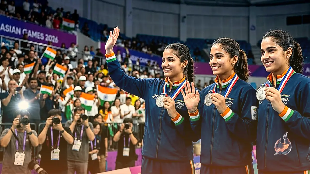 निशानेबाजी में भारतीय महिला टीम ने जीता सिल्वर, एशियाड 2026 में देश का खुला खाता