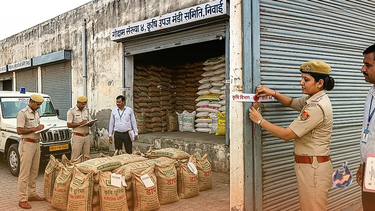 निवाई के औद्योगिक क्षेत्र में अवैध खाद स्टॉक पर छापा, 12 गोदाम सीज कर 7000 कट्टे यूरिया-डीएपी बरामद