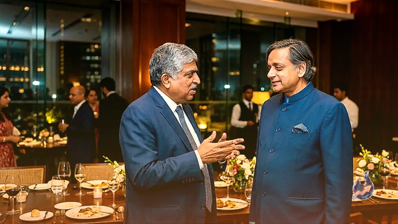 Nandan Nilekani Meets Shashi Tharoor at Netflix Dinner for Inspiring Exchange of Ideas