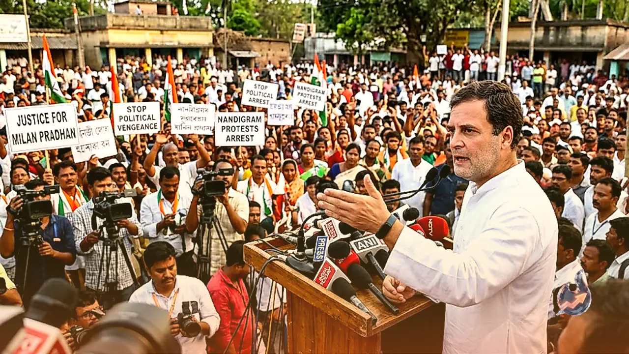 नंदीग्राम उपचुनाव में मिलन प्रधान की गिरफ्तारी पर राहुल गांधी का हमला, बताया राजनीतिक प्रतिशोध