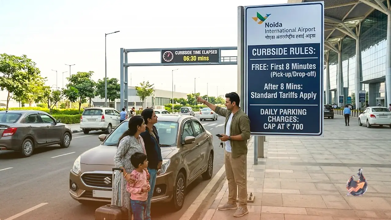 Noida International Airport Unveils Parking Tariffs: Free Curbside Drop-off Set to 8 Minutes, Daily Charges Cap at Rs 700