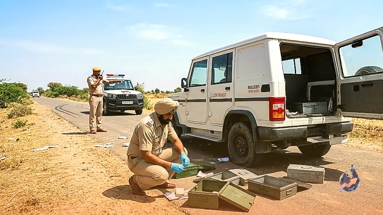 नोखा क्षेत्र में सड़क पर बैंक वाहन को घेरकर 4 हथियारबंद बदमाशों ने उड़ाए 50 लाख से अधिक रुपये