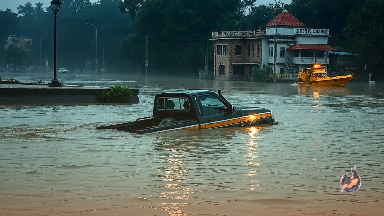 Pickup Truck Plunges Off Submerged Odisha Bridge, Firefighters Rescue Driver and Helper After Three Hour Operation