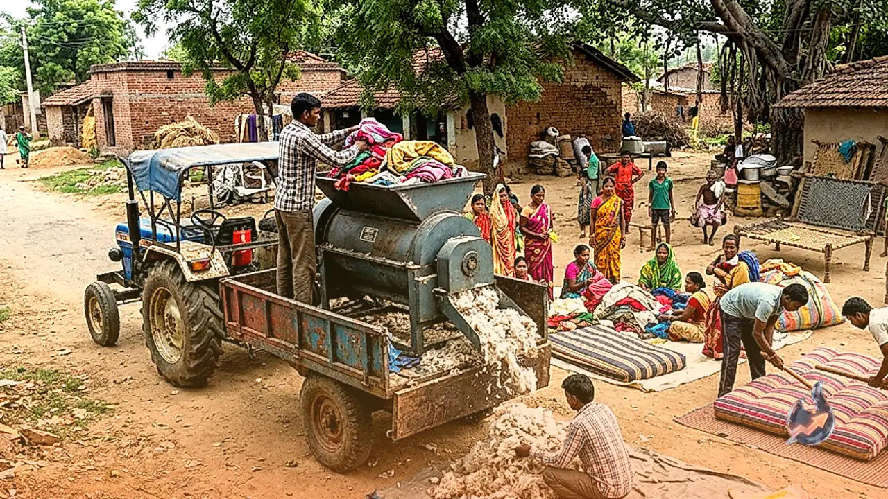 Old and Unused Clothes Converted Into Comfortable Mattresses in Koderma by Mobile Team