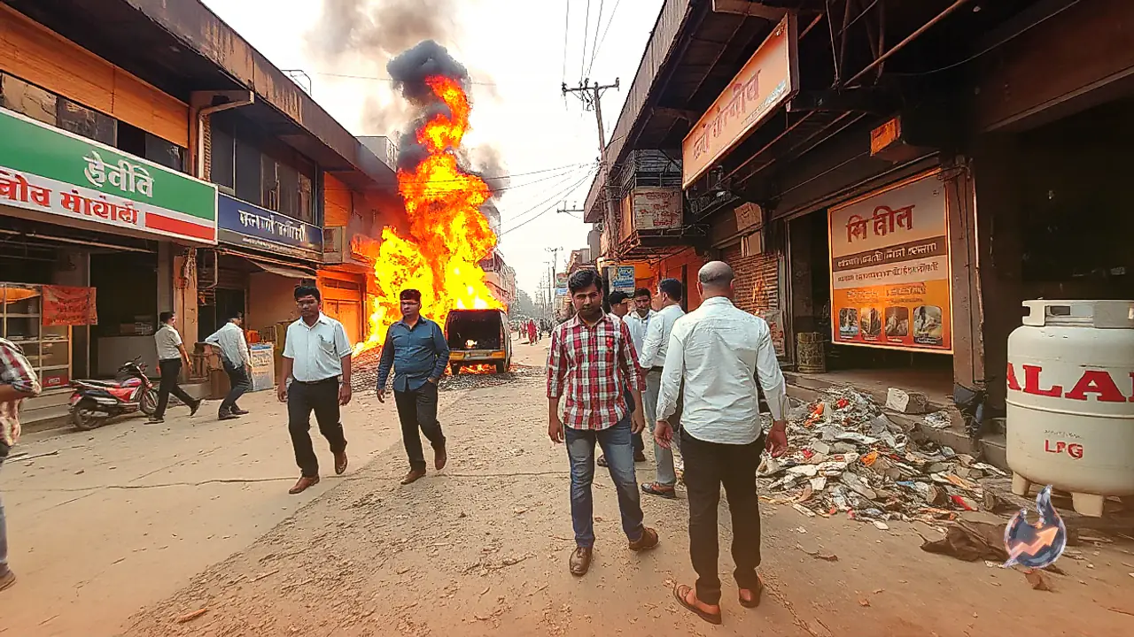 One dead as major fire engulfs six shops in Noida, large number of LPG cylinders recovered