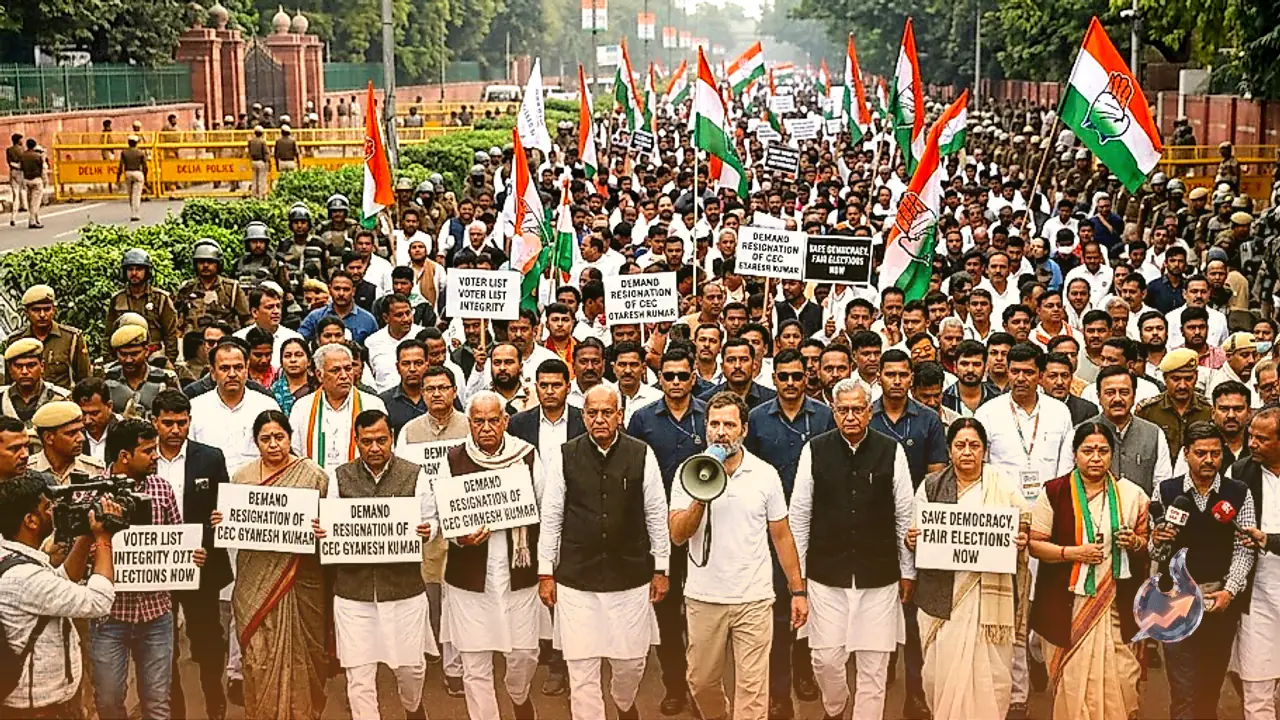 Opposition Demands CEC Gyanesh Kumar's Resignation as Rahul Gandhi Mounts Major Street Agitation in Delhi
