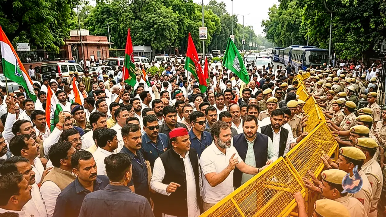 Opposition Hits Streets After Supreme Court March Blocked, Rahul Gandhi Leads Joint Front With Akhilesh And Tejashwi