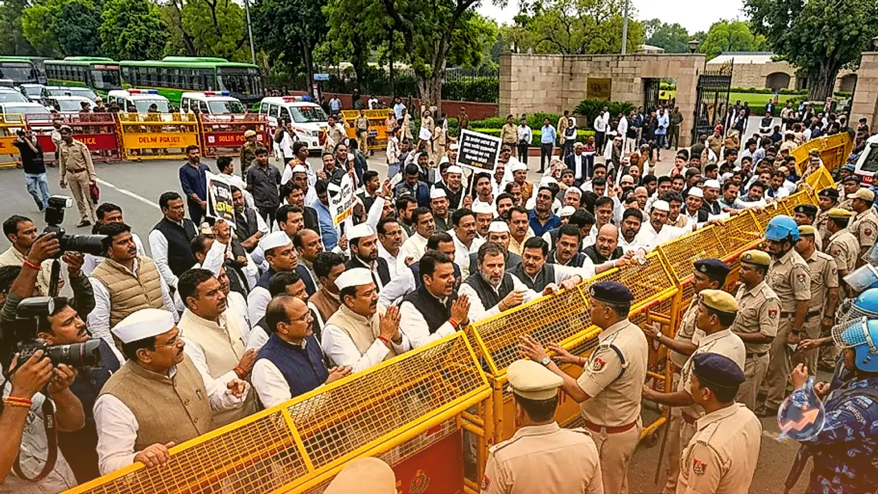 Opposition Lawmakers March to Rajghat Over Voter List Row as Cops Restrict Entry