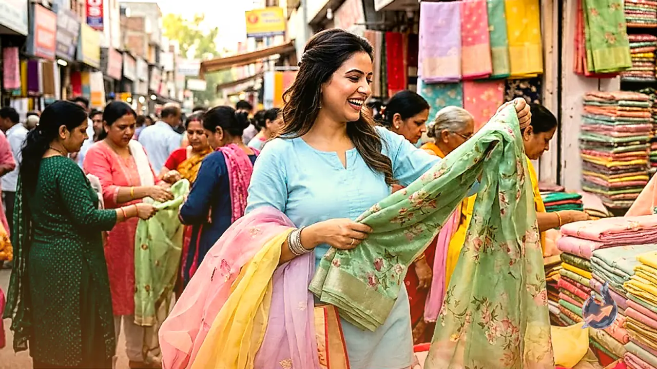 Organza Sarees Surge in Faridabad Markets for Raksha Bandhan With Lightweight and Affordable Appeal