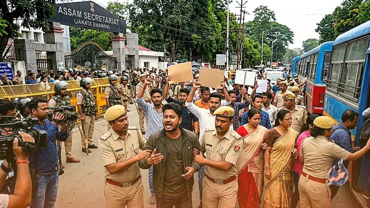जुबीन गर्ग की मौत के मामले में गुवाहाटी में प्रदर्शन, असम सचिवालय के बाहर सौ से अधिक लोग हिरासत में