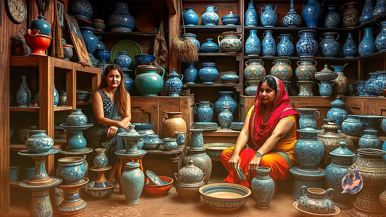 How the Daughters of Padma Shri Kripal Singh Shekhawat Are Preserving Jaipur Blue Pottery