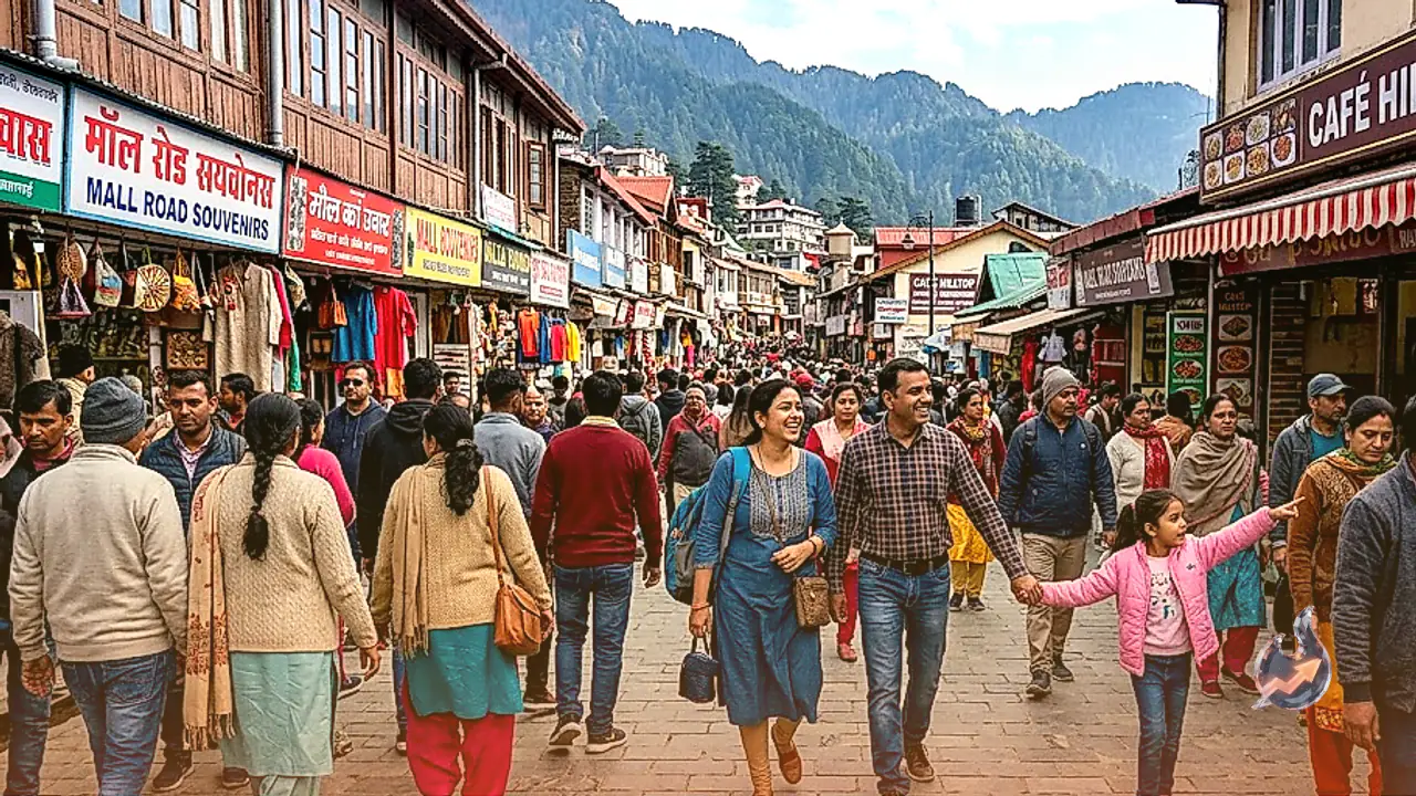 Cooler Mountain Weather Brings Wave of Visitors to Mussoorie as Tourist Spots See Busy Crowds