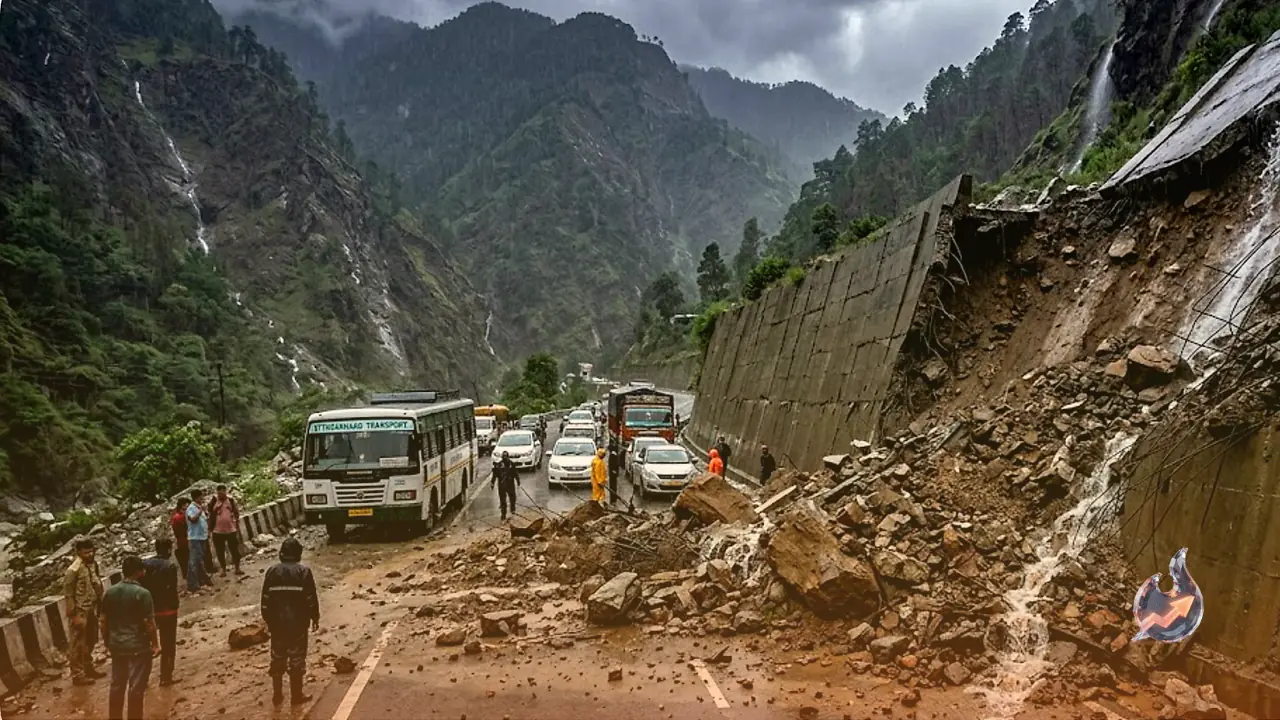 Heavy Rain Wreaks Havoc in Uttarakhand: Retaining Wall Collapses in Uttarkashi, Badrinath Highway Blocked, 17 Roads Cut Off in Pithoragarh