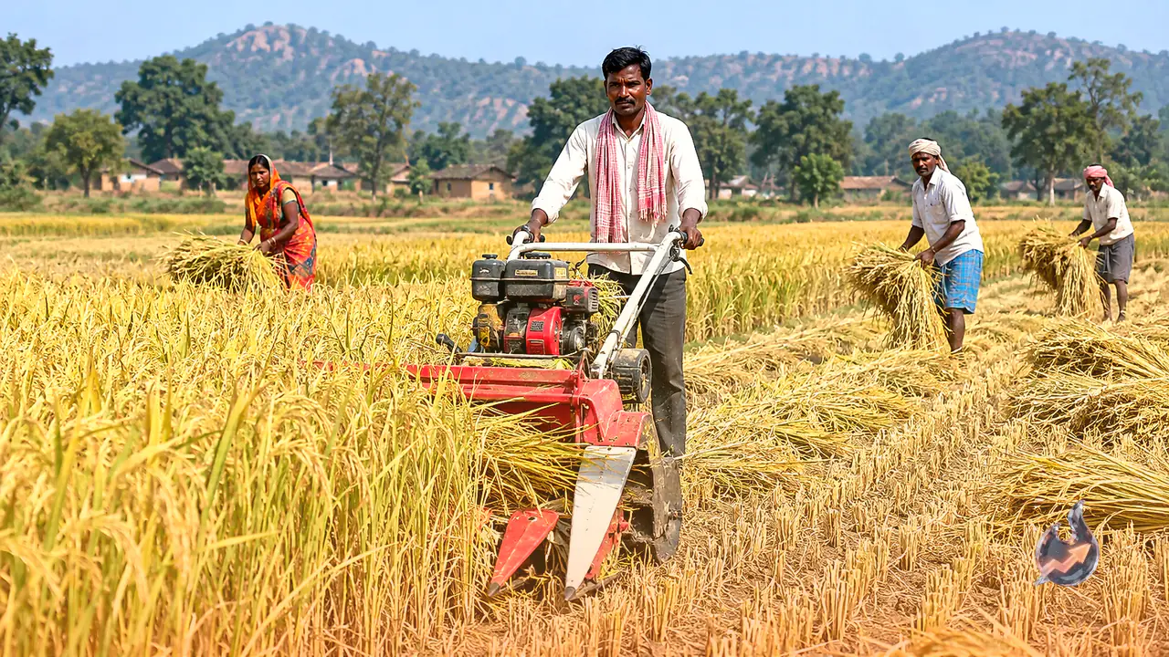 Palamu Farmer Turns Crop Harvesting into Business with Reaper Machine, Earns up to 3000 Rupees Daily