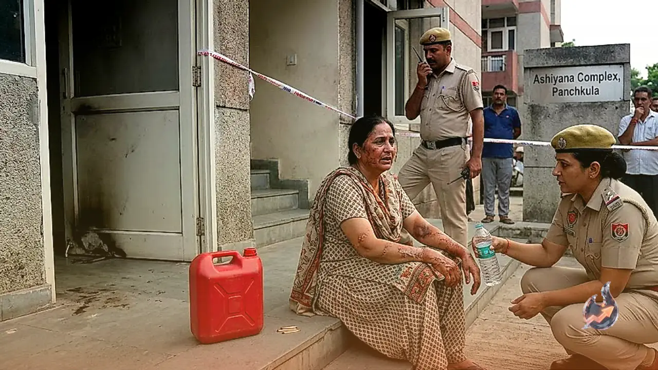पंचकूला में पड़ोसी परिवार को आग के हवाले करने की फिराक में थी महिला, खुद बन गई हादसे का शिकार