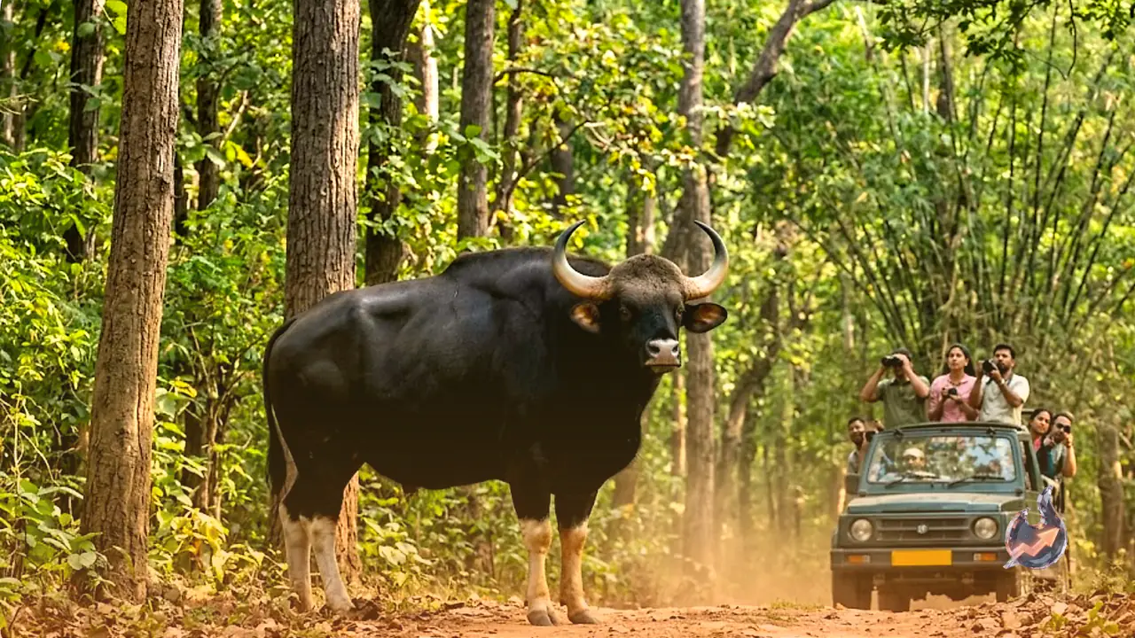 India's Mightiest Forest Giant Makes Its Presence Felt at Valmiki Tiger Reserve as Safari Visitors Watch in Awe