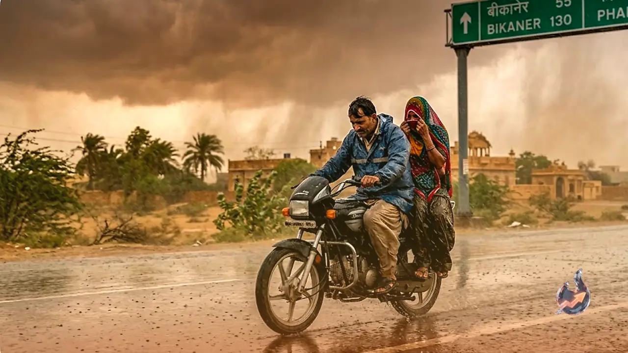पश्चिमी राजस्थान में आंधी-बारिश का ऑरेंज अलर्ट, बीकानेर से बाड़मेर तक मौसम ने ली करवट