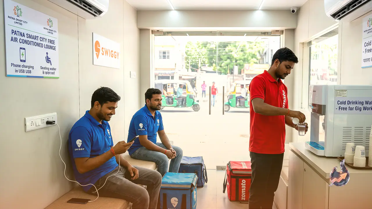 पटना के डिलीवरी पार्टनर्स के लिए राहत, सड़क किनारे बने एसी रेस्टिंग रूम में चार्जिंग और ठंडे पानी की सुविधा फ्री
