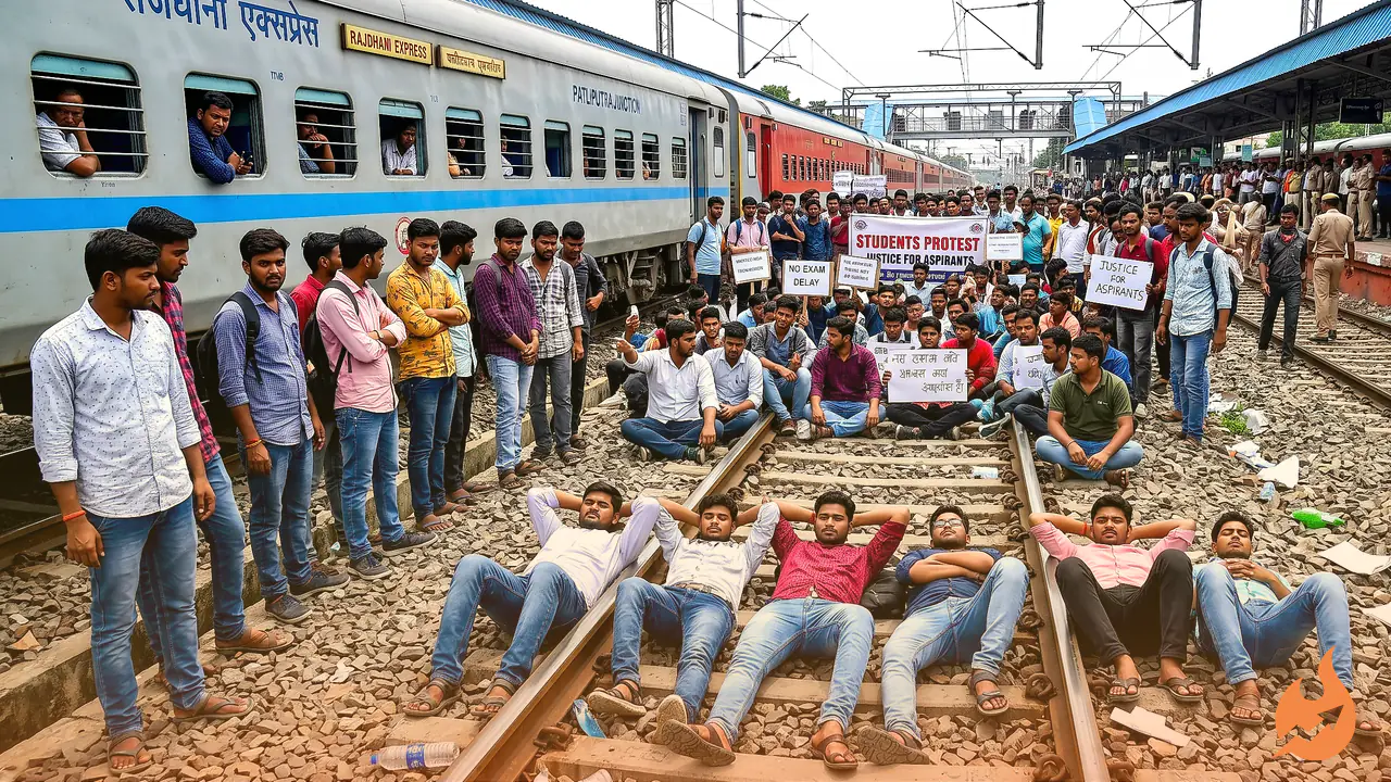 पटना के पाटलिपुत्र स्टेशन पर परीक्षार्थियों का बवाल, ट्रैक पर लेटे छात्र, दर्जनों ट्रेनें थमीं