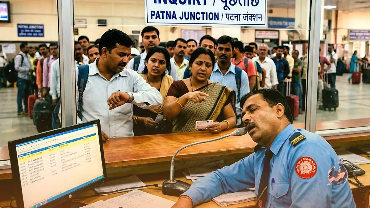 पटना जंक्शन पर माइक के सामने खर्राटे लेता रहा बाबू, बाहर ट्रेन का पता पूछते रह गए यात्री