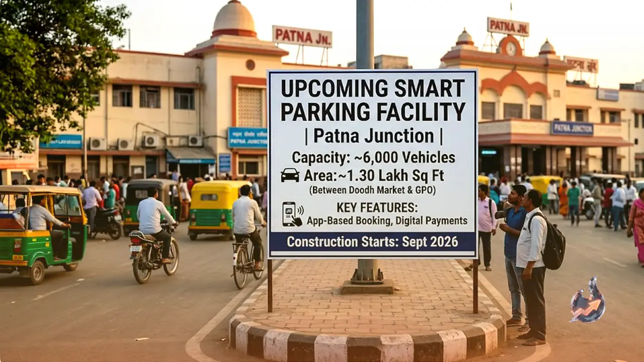 Patna Junction to Get a 6,000-Vehicle Smart Parking Facility with App-Based Slot Booking