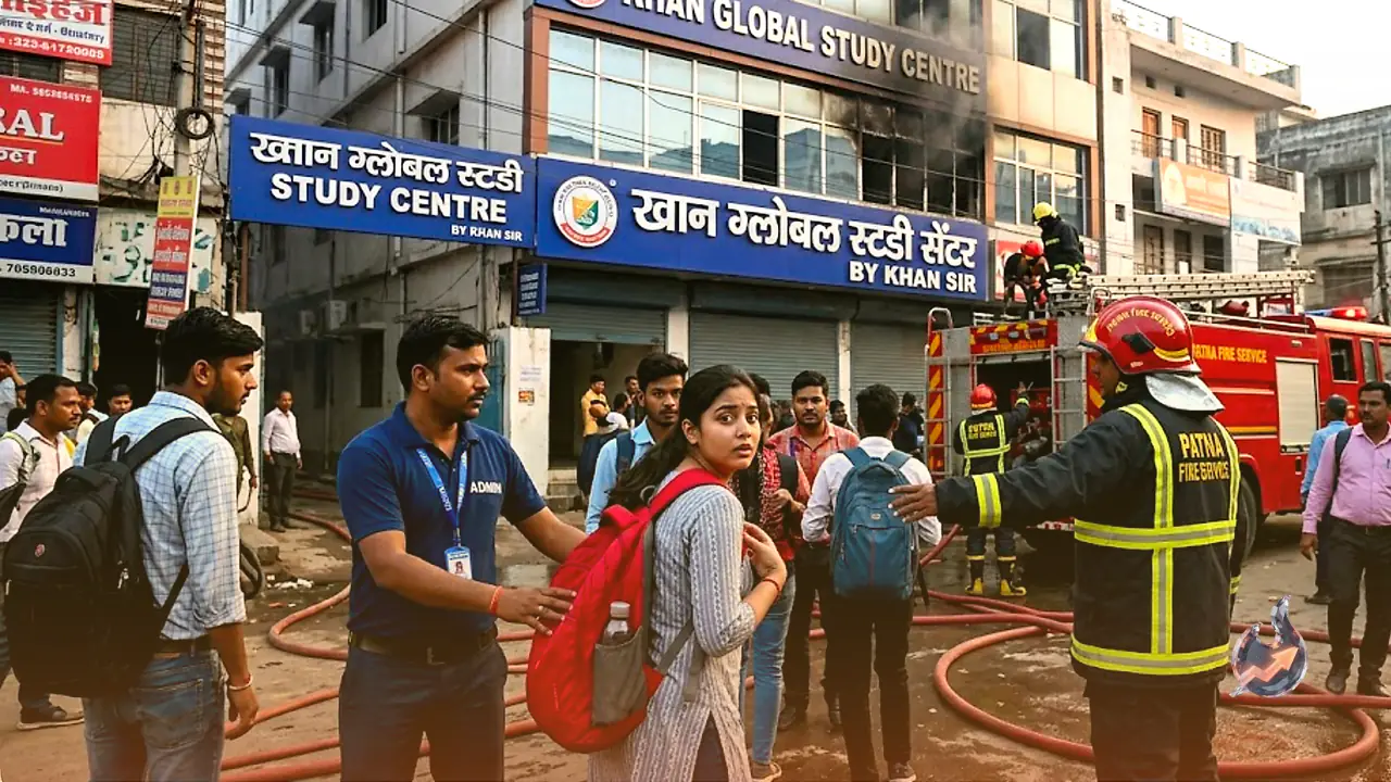 पटना के खान ग्लोबल स्टडी सेंटर में आग, छात्रों को निकाला गया सुरक्षित बाहर