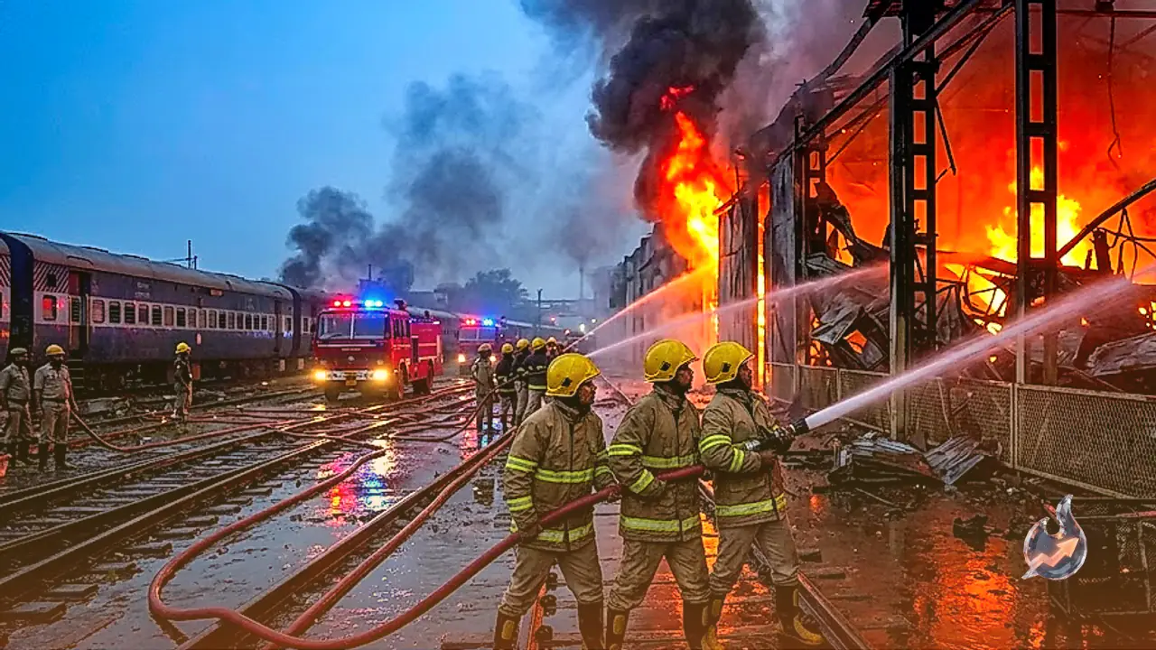 Massive Blaze Outbreak at Patna Railway Yard Requires Six Hour Firefighting Operation