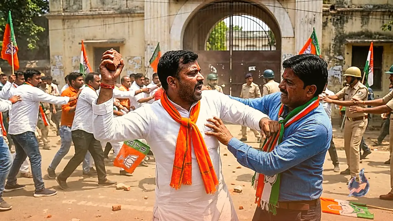 पटना में भारी बवाल: कांग्रेस मुख्यालय के बाहर आमने-सामने आए भाजपा और कांग्रेस समर्थक, हिंसक हुई झड़प