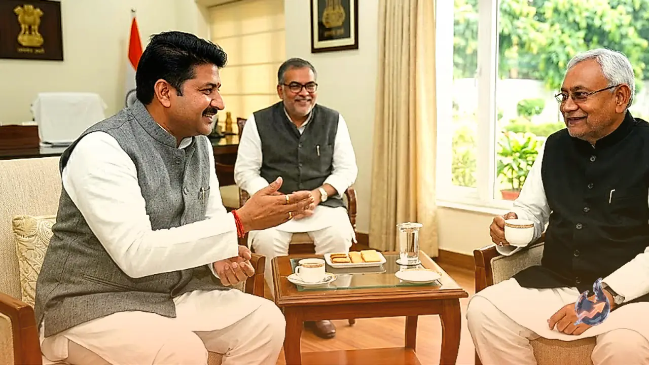 Samrat Choudhary Meets Nitish Kumar in Patna for 30 Minutes as Warm Photos Surface