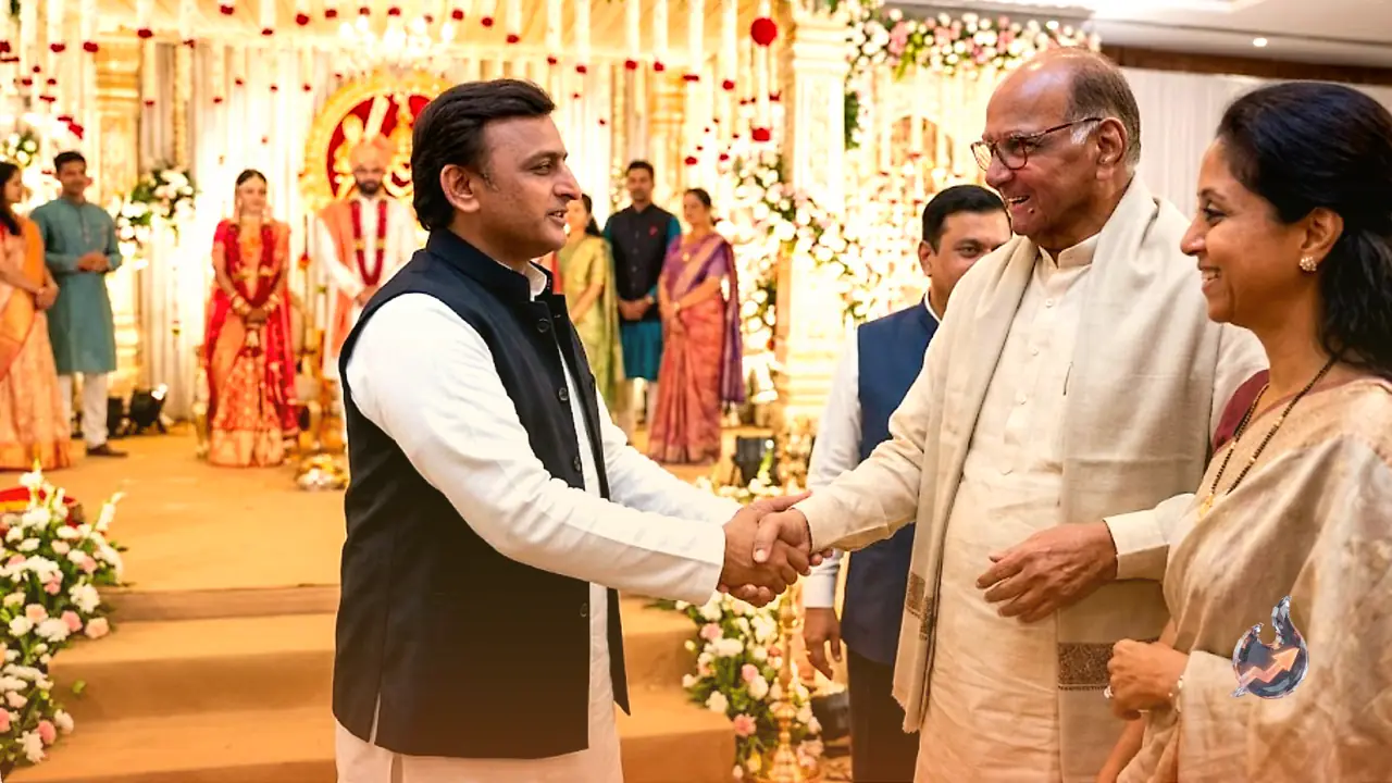 Akhilesh Yadav Joins Pawar Family Wedding Celebrations in Mumbai, Shares Post on X