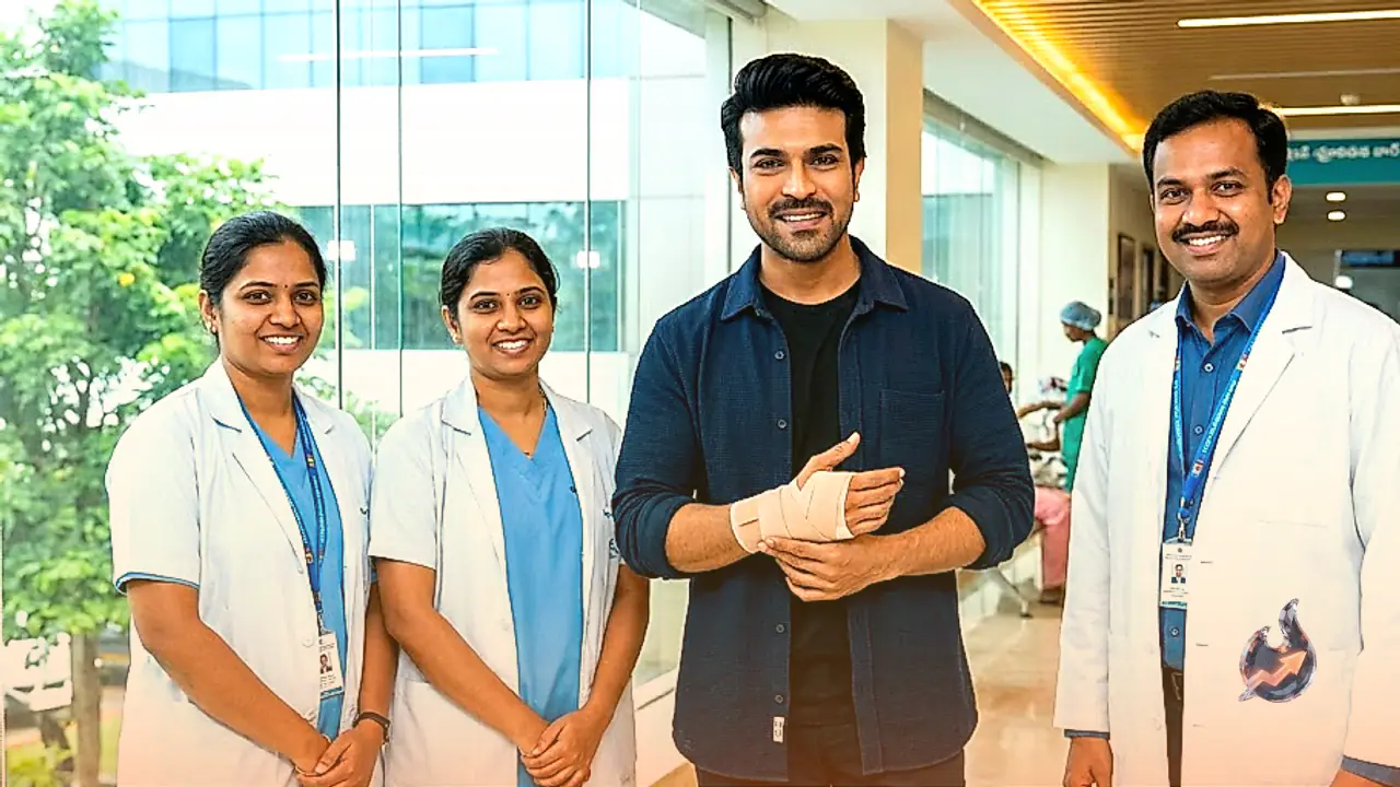 Ram Charan Smiles Alongside Doctors Post Wrist Surgery in Coimbatore as First Hospital Photo Emerges