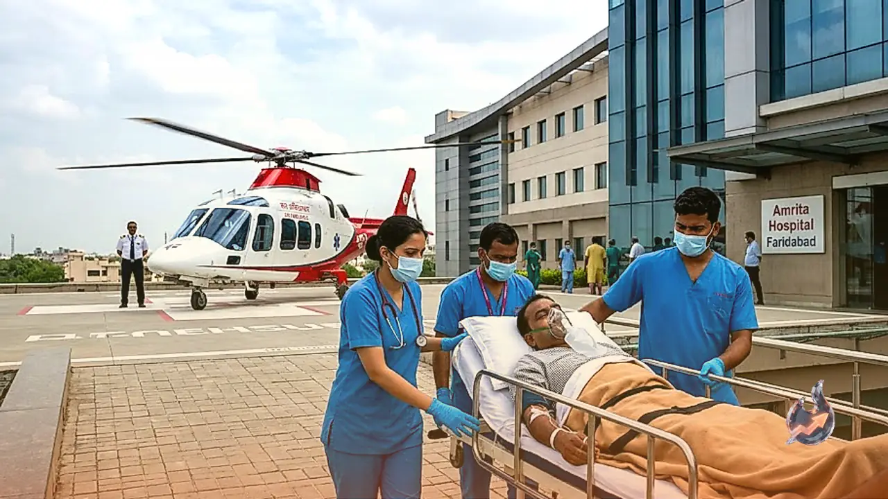 Critical Patient Airlifted Directly to Hospital in Faridabad for the First Time, Air Ambulance Cost Revealed