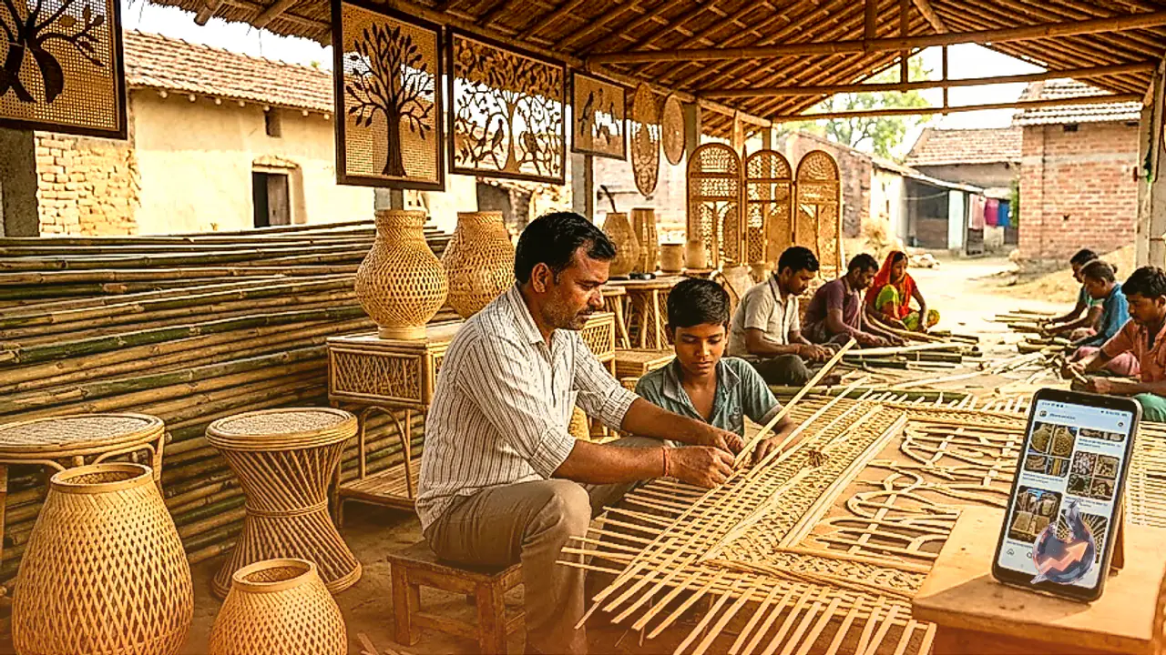 Meet the Bhagalpur Artisan Replacing Plastic with Stunning Bamboo Decor Using Social Media