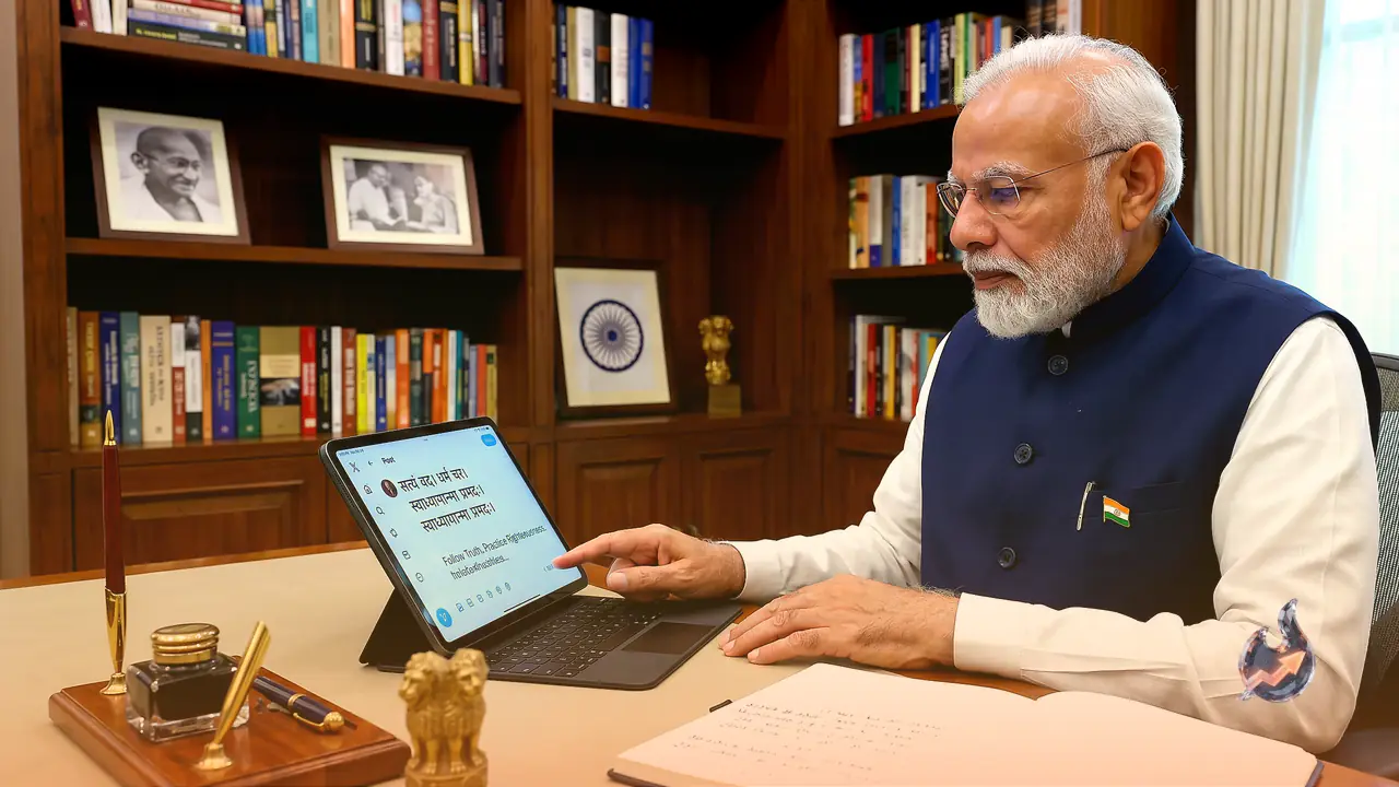 Prime Minister Modi Posts a Classical Sanskrit Verse on X, Invoking the Power of Truth, Sacrifice and Karma