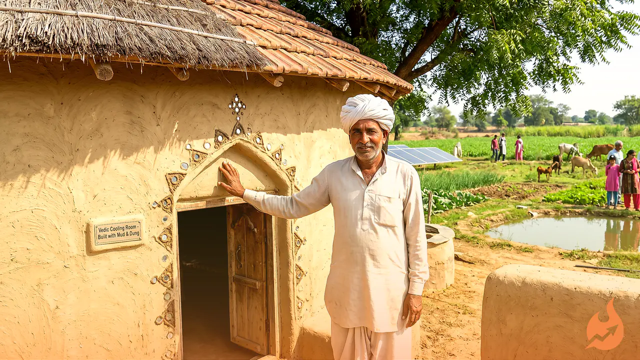 Five Elements, One Farm: How a Sikar Farmer Built Mud-and-Dung Rooms That Stay 10°C Cooler in Summer