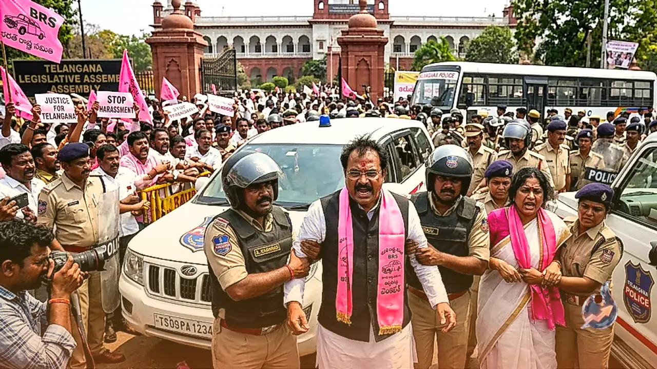 Political Tensions Peak in Telangana as BRS Leaders Face FIRs and Two MLCs Are Arrested