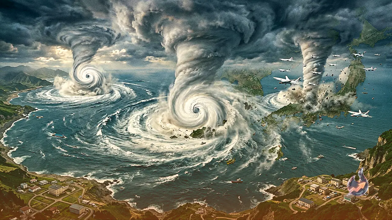 Four Powerful Cyclones Strike Asia Pacific Simultaneously as Typhoon Narra Barrows Into Hainan at 100 km/h and Japan Cancels 92 Flights