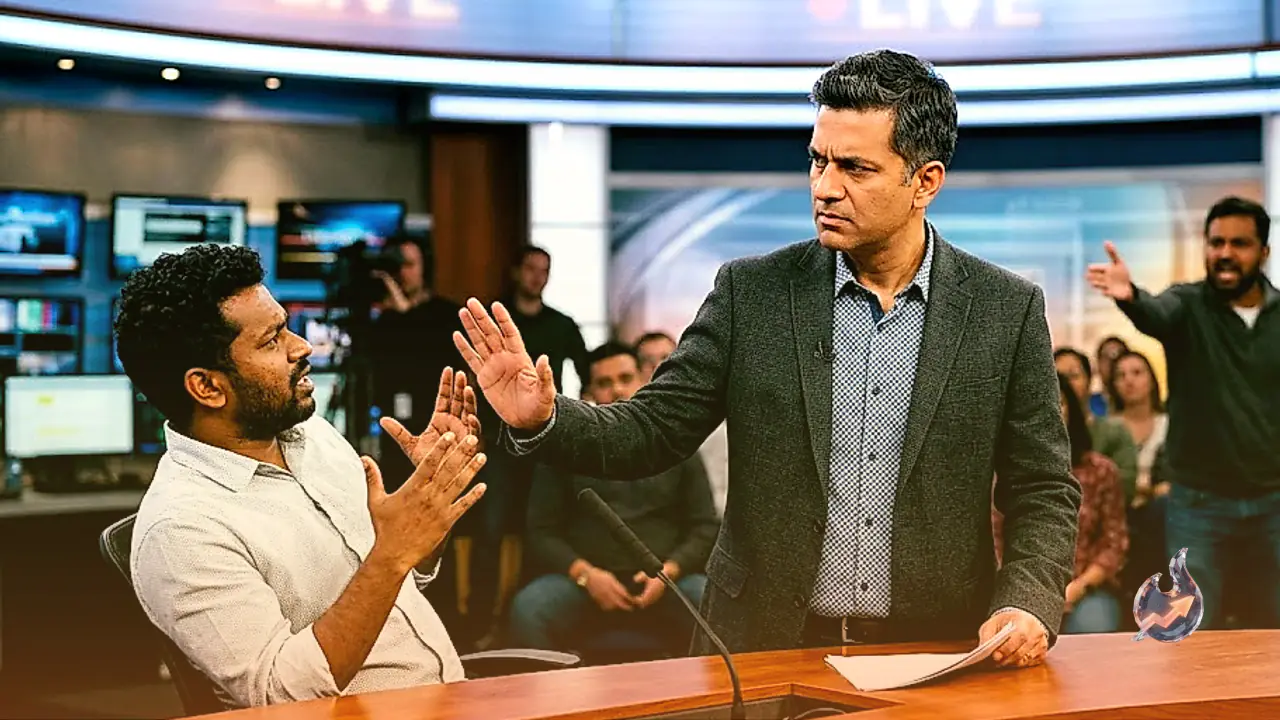 Anchor Prateek Trivedi Clashes With Guest and Heckler During Heated TV Debate